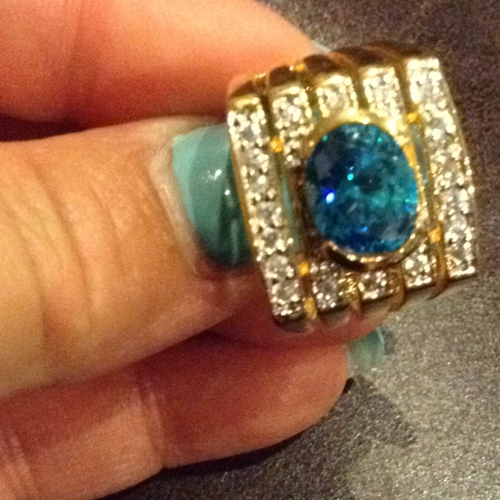 Lad created Apatite & CZ Ring - Picture 2 of 3